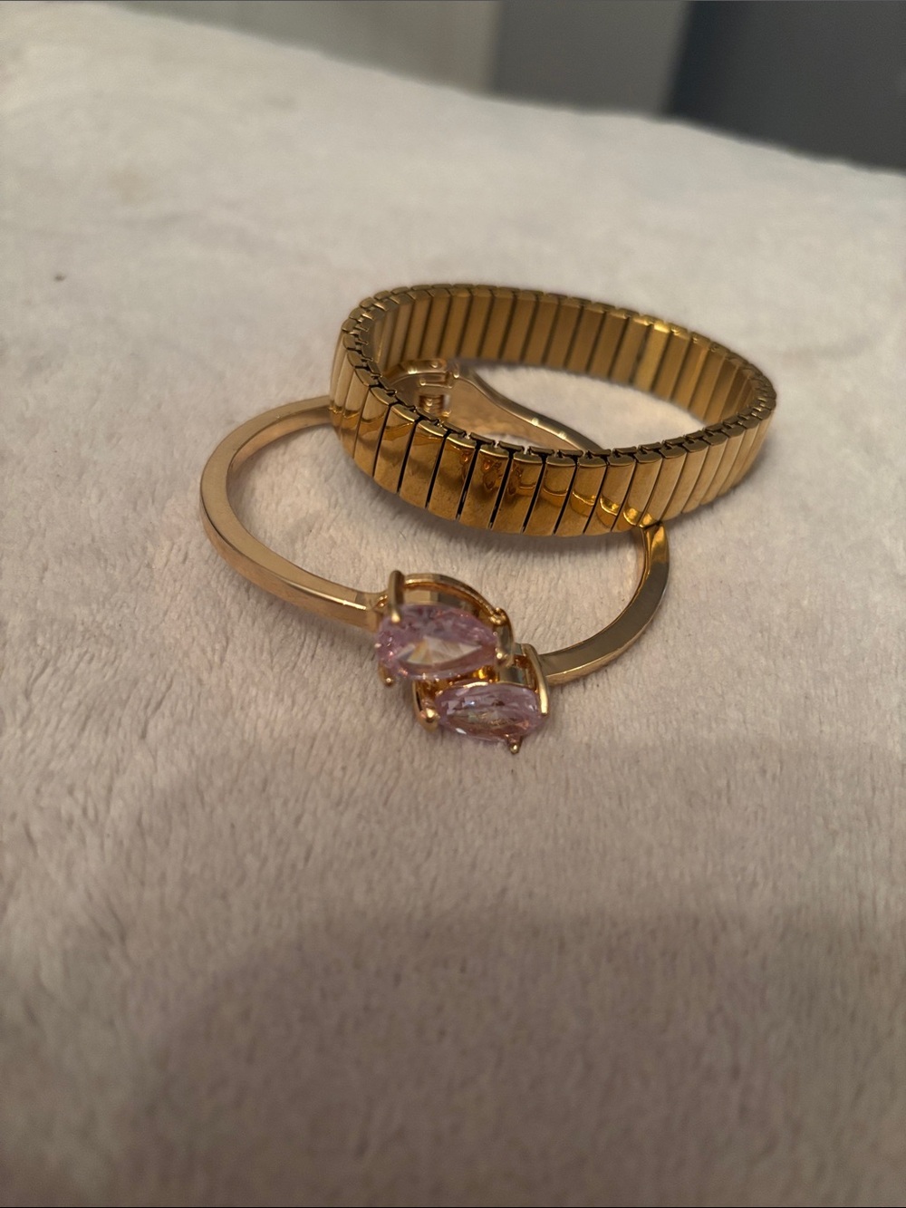 Gold Tone set of 2 Women’s costume jewelry bracelets.